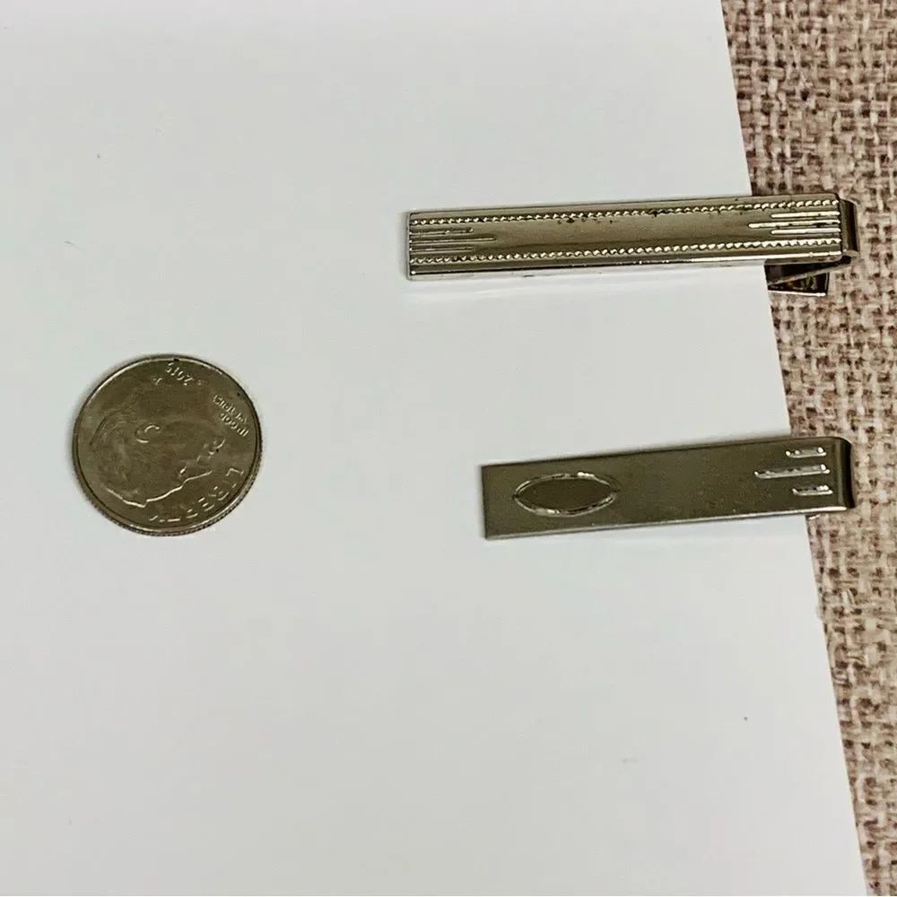 VTG‎ Silver Tie Clips Lot of 2